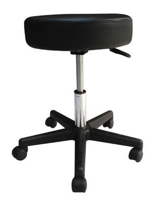 Pneumatic Doctors Stool W-O Back W-O Foot Ring  Black