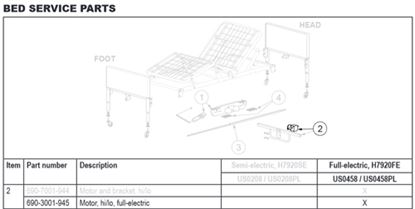 Hi-Lo Motor only for Patriot Full Electric Bed