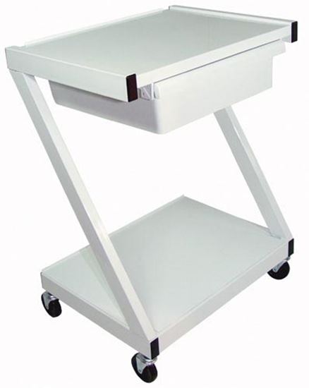 Z-Cart Steel 2-Shelf w-Drawer White